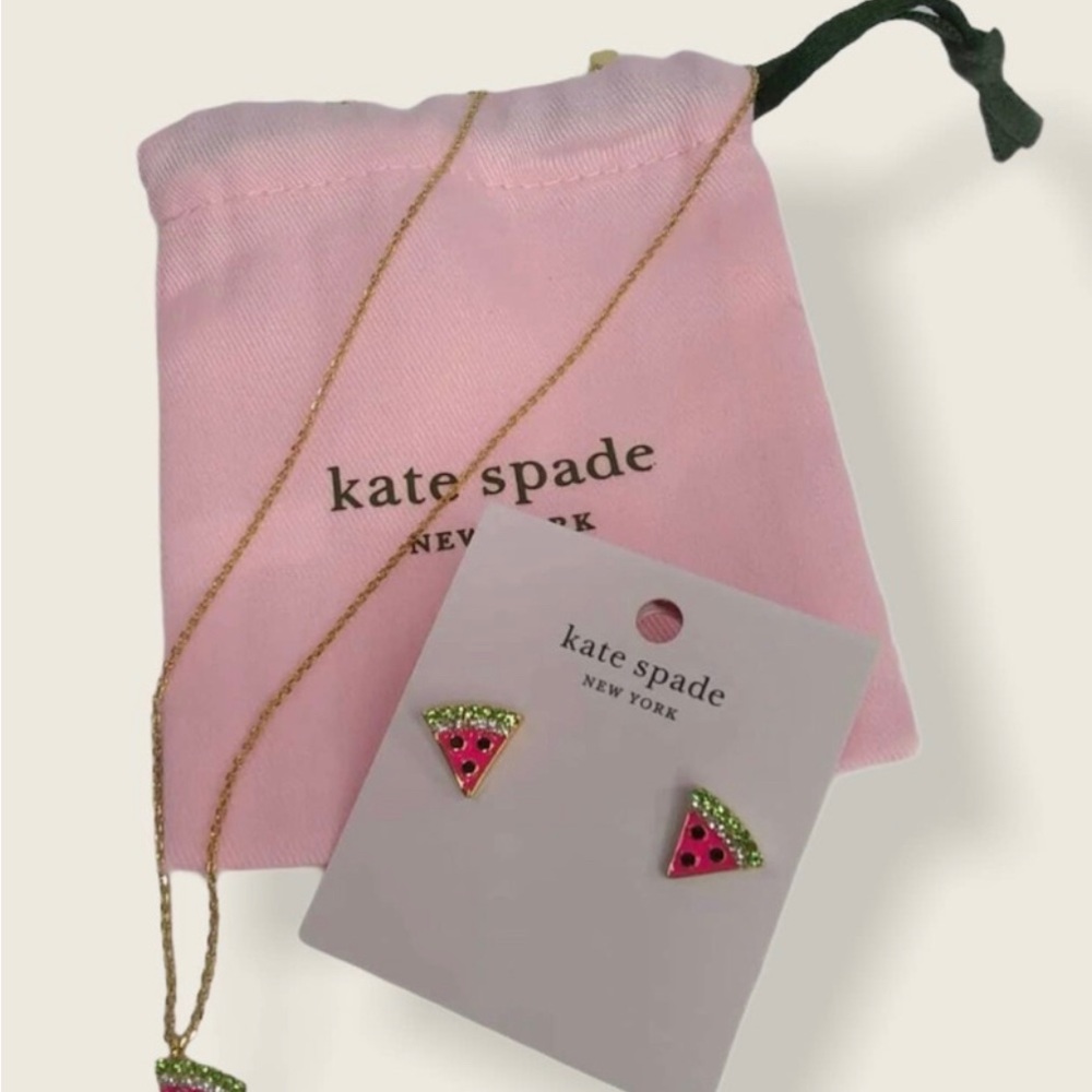 Watermelon necklace and earrings